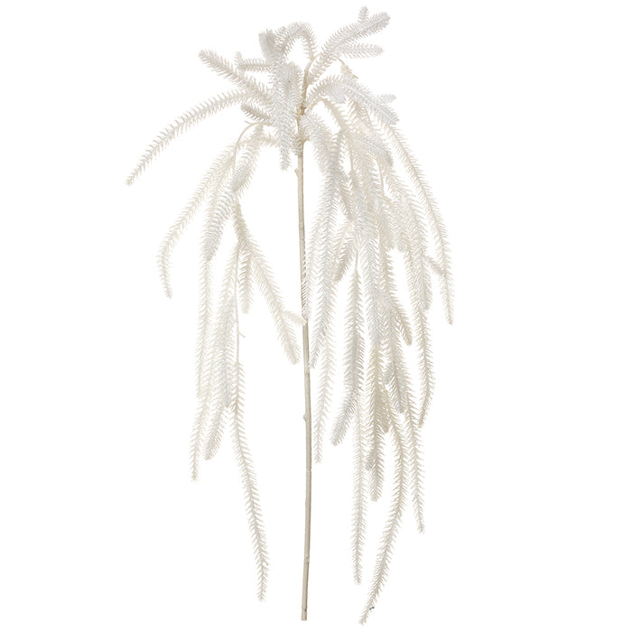 48" Glittered Artificial Pine Stem -White (Pack of 12) - XAS967-WH