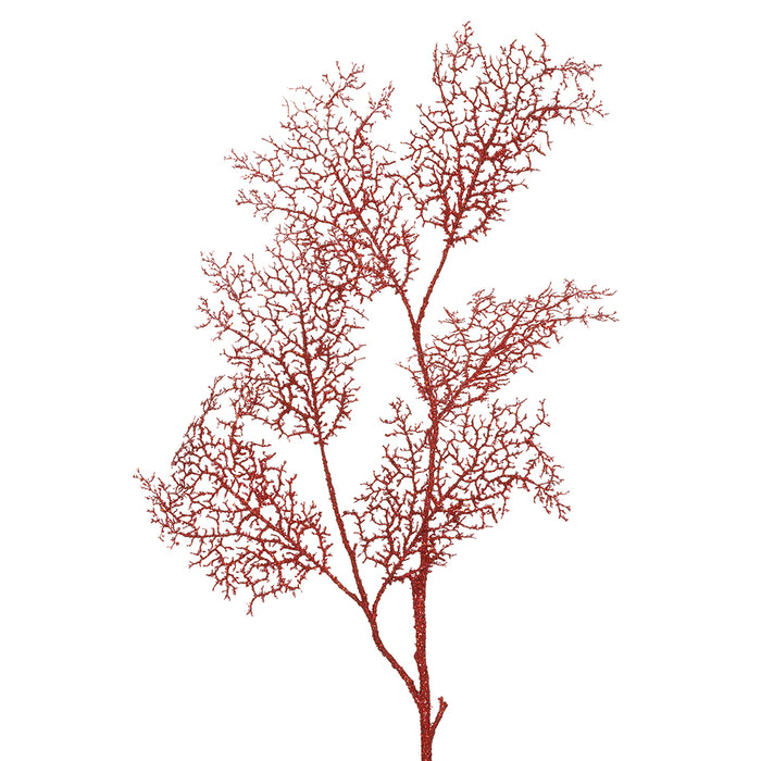 28" Glittered Artificial Coral Stem -Red (Pack of 6) - XAS973-RE
