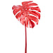 38" Metallic Artificial Split Philodendron Monstera Leaf Stem -Red (pack of 6) - XAS988-RE