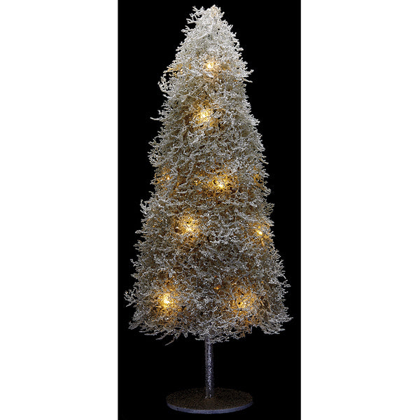 36" Glittered Plastic Twig Tree w/Lights -White - XAT880-WH