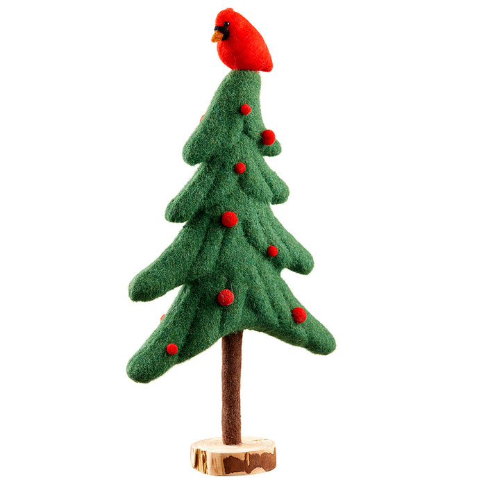 17.3" Cardinal On Tabletop Christmas Tree -Green/Red (pack of 4) - XAT928-GR/RE
