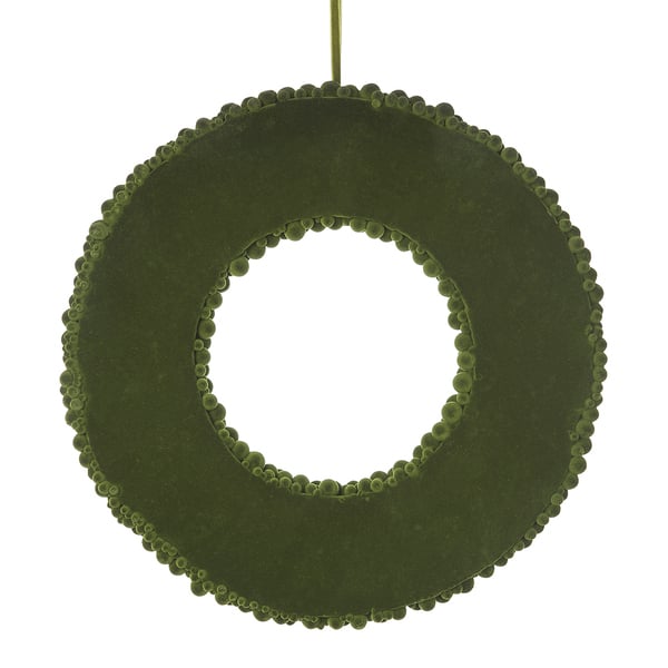14.5" Artificial Pompon Hanging Wreath -Green (pack of 2) - XAW001-GR