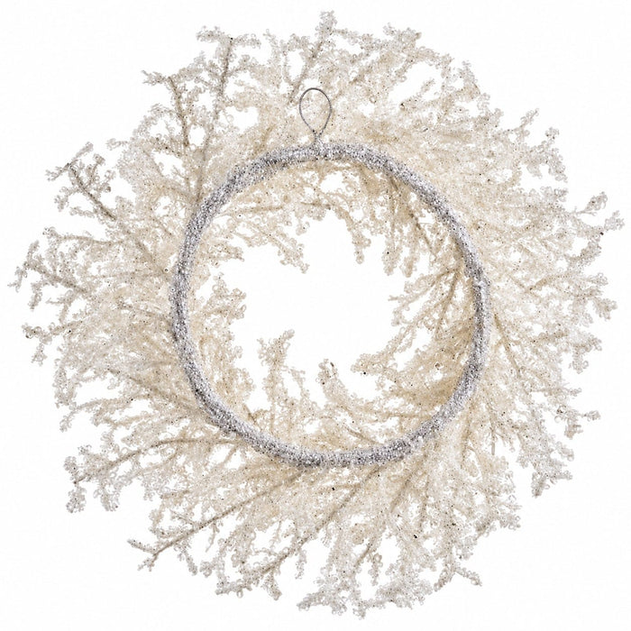 22" Iced Artificial Twig Wreath -White (Pack of 2) - XAW035-WH