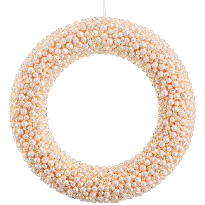 15" Glittered Berry Artificial Wreath -Pink (Pack of 4) - XAW049-PK