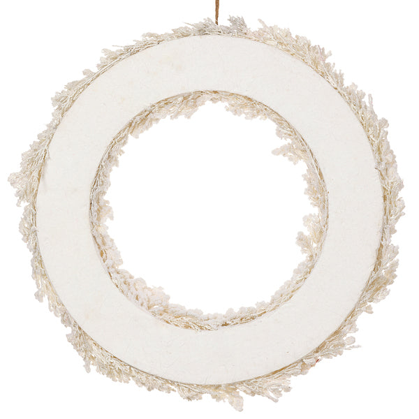 21.6" Flocked Artificial Wreath -White (Pack of 2) - XAW204-WH