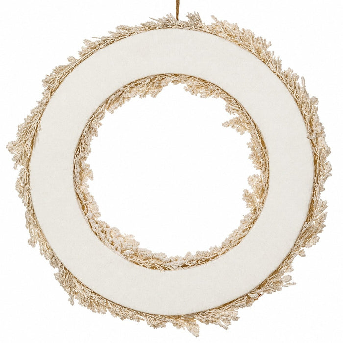 21.6" Flocked Artificial Wreath -White (Pack of 2) - XAW204-WH