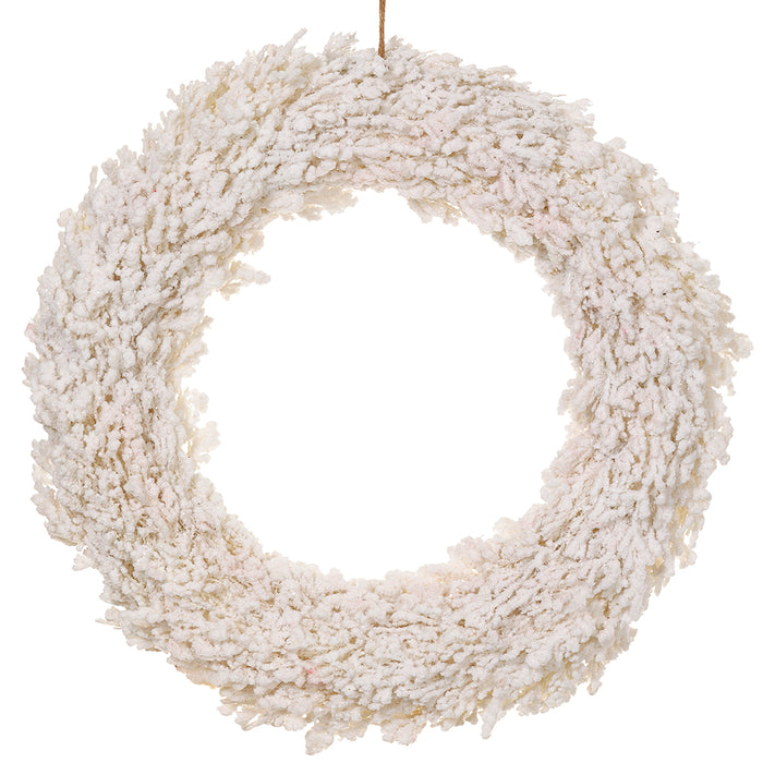 21.6" Flocked Artificial Wreath -White (Pack of 2) - XAW204-WH