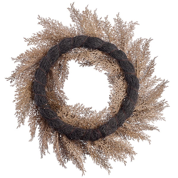 24" Flocked Artificial Cedar Wreath -Taupe - XAW220-TU