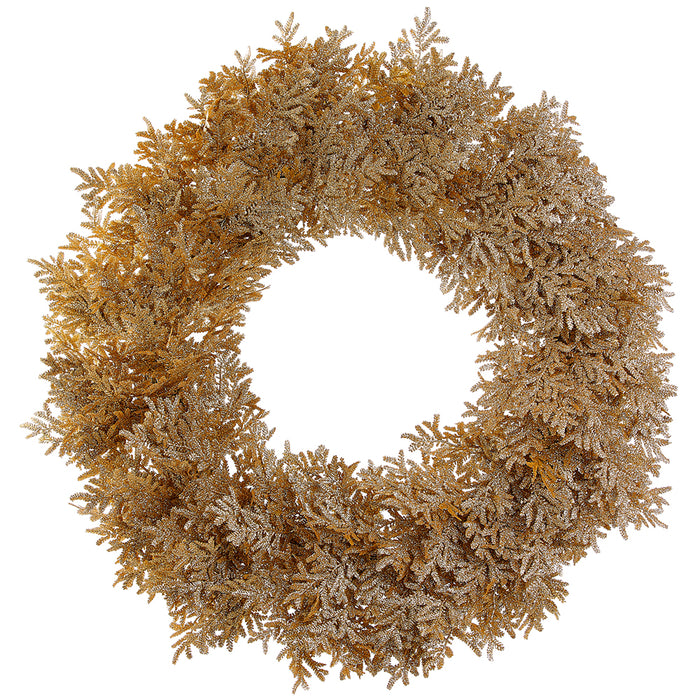 22" Glittered Artificial Pine Wreath -Gold (Pack of 2) - XAW444-GO