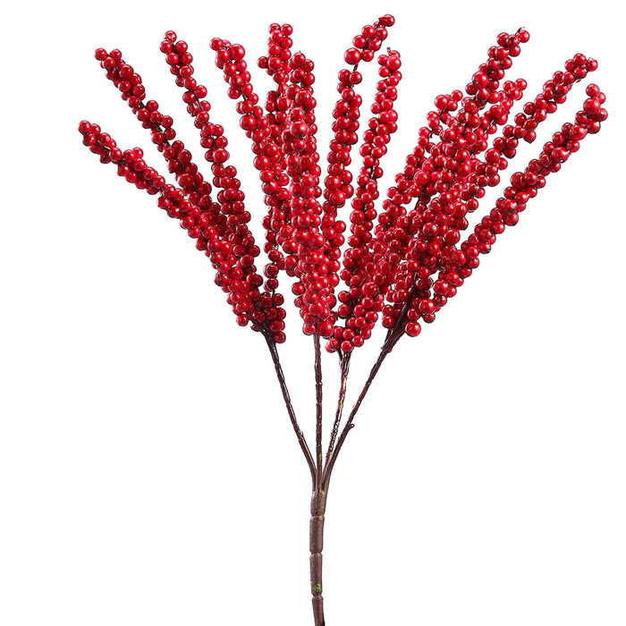 18" Outdoor Water Resistant Artificial Berry Bush -Red (pack of 12) - XBB106-RE