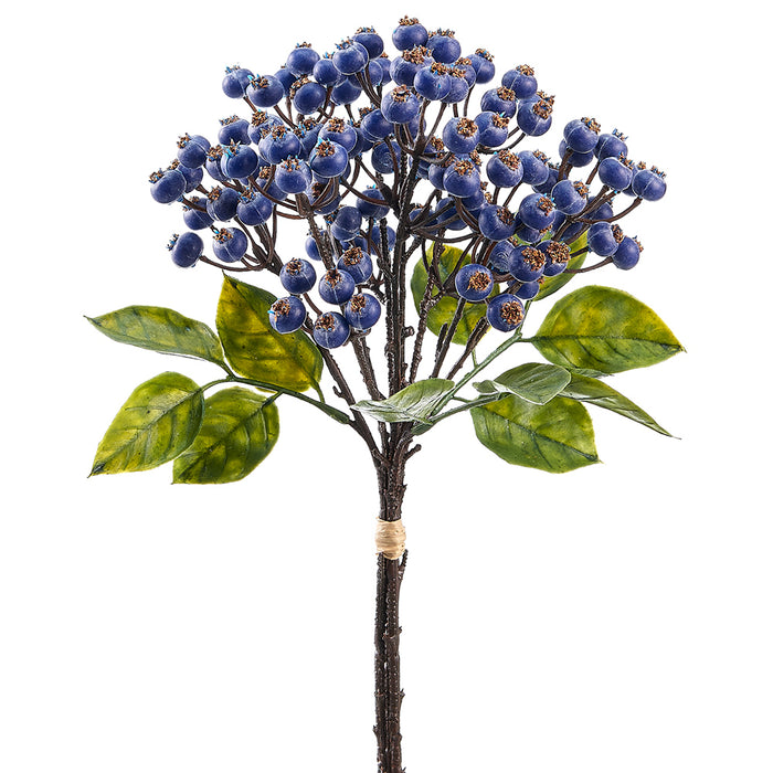 11.5" Outdoor Water Resistant Artificial Berry Stem Bundle -Blue (pack of 12) - XBB116-BL