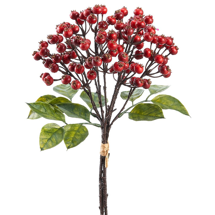 11.5" Outdoor Water Resistant Artificial Berry Stem Bundle -Red (pack of 12) - XBB118-RE