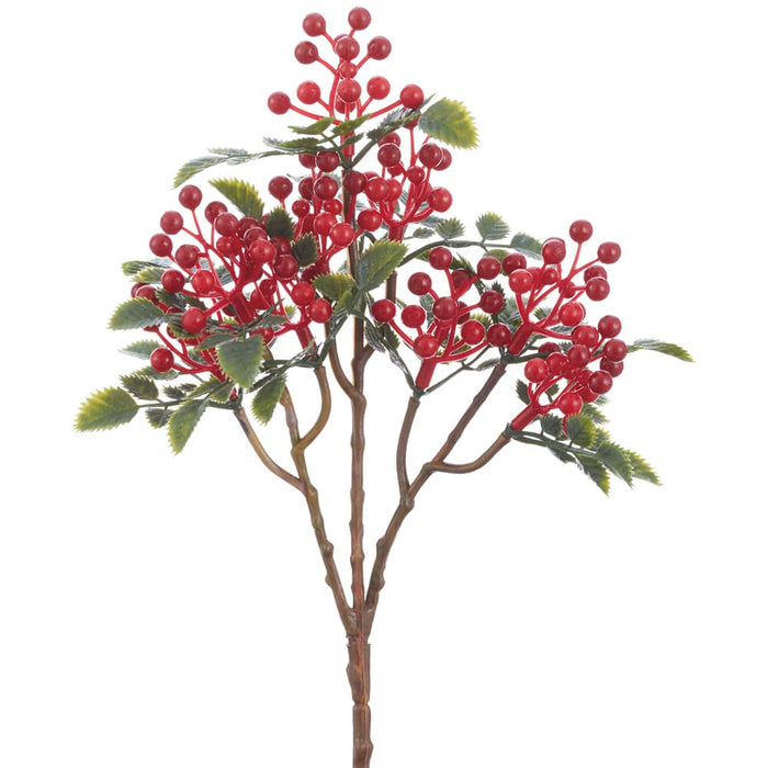 8.5" Artificial Berry Bush -Red/Green (Pack of 24) - XBB210-RE/GR