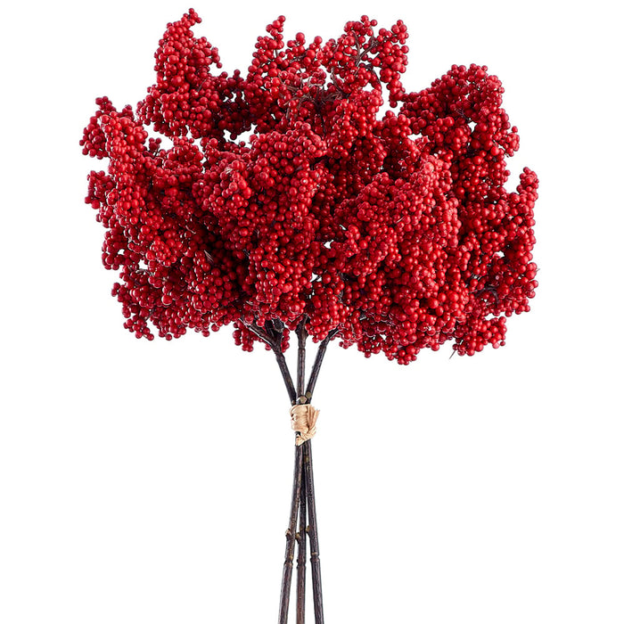 10.5" Berry Artificial Stem Bundle -Red (Pack of 12) - XBB383-RE