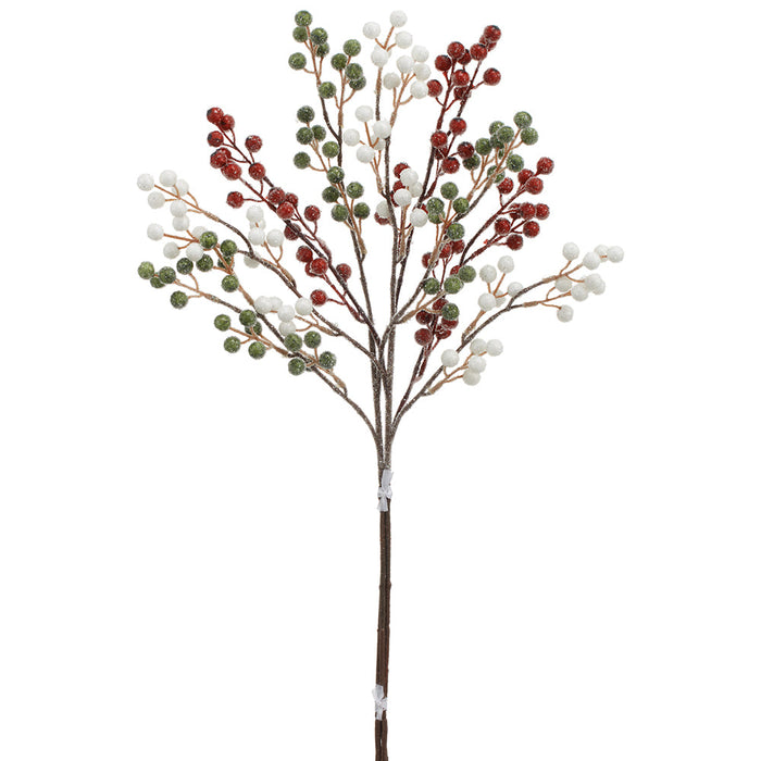29" Iced Artificial Berry Stem Bundle -Mixed Colors (Pack of 6) - XBB541-MX