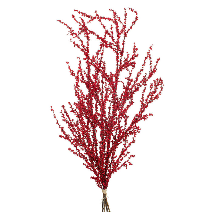 34" Artificial Berry Stem Bundle -Red (Pack of 24) - XBB586-RE