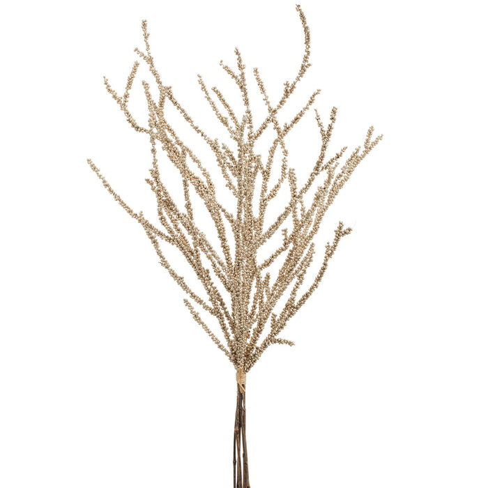 42" Glittered Artificial Mini Berry Stem Bundle -Gold (Pack of 12) - XBB787-GO