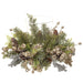 16"Wx12"H Artificial Berry, Pinecone & Pine Candle Ring Holder w/Glass -Champagne (Pack of 2) - XBC001-CN