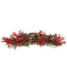 32" Wide Artificial Berry & Pinecone Triple Candle Ring Holder -Red (pack of 2) - XBC103-RE