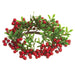 8" Wide Artificial Berry & Boxwood Candle Ring Holder -Red (pack of 4) - XBC216-RE