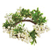 8" Wide Artificial Berry & Boxwood Candle Ring Holder -White (pack of 4) - XBC216-WH