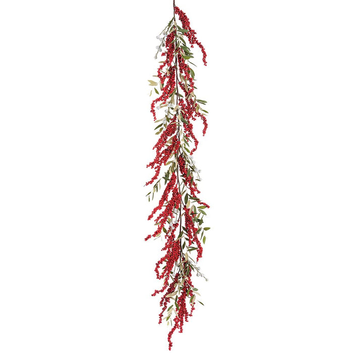 6' Artificial Berry & Eucalyptus Leaf Garland -Red/Green (Pack of 4) - XBG003-RE/GR