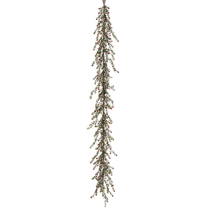 6' Flocked Artificial Berry Garland -Red (Pack of 6) - XBG208-RE