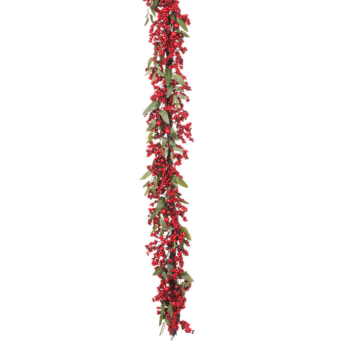 6' Artificial Berry & Rosehip Garland -Red (Pack of 4) - XBG434-RE