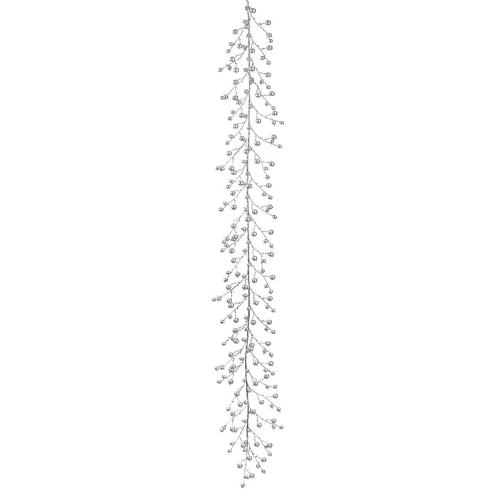 6' Glittered Artificial Berry Garland -Silver (Pack of 6) - XBG670-SI