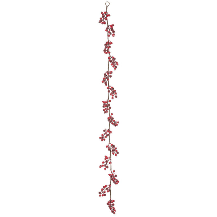 6' Iced Artificial Berry Garland -Red (Pack of 4) - XBG731-RE