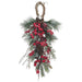 26"Hx14"W Flocked Berry, Pinecone, & Pine Artificial Door Teardrop Swag -Red/Snow (Pack of 2) - XBI693-RE/SN