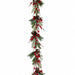 6' Flocked Artificial Berry, Pinecone & Pine Garland -Red/Snow (Pack of 2) - XBI698-RE/SN