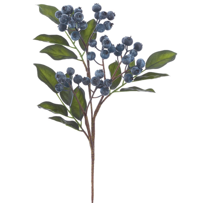 15" Artificial Berry Stem Pick -Blue (Pack of 24) - XBK115-BL