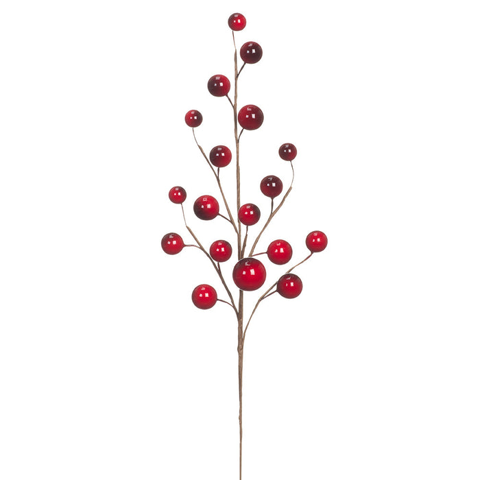 18" Artificial Berry Stem Pick -2 Tone Red (Pack of 12) - XBK611-RE/TT