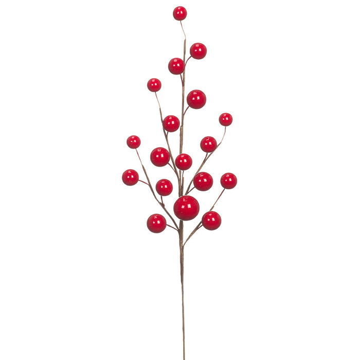 18" Artificial Berry Stem Pick -Red (Pack of 12) - XBK611-RE