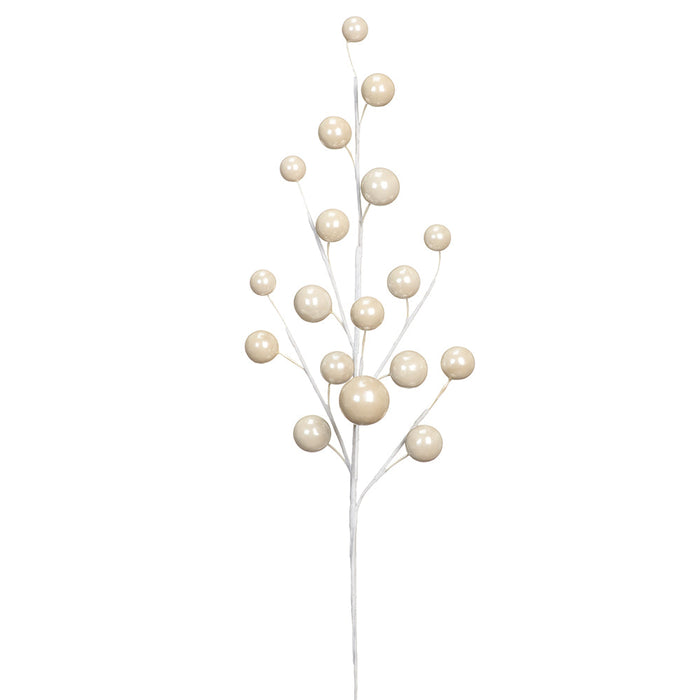 18" Artificial Berry Stem Pick -White/Pearl (Pack of 12) - XBK611-WH/P