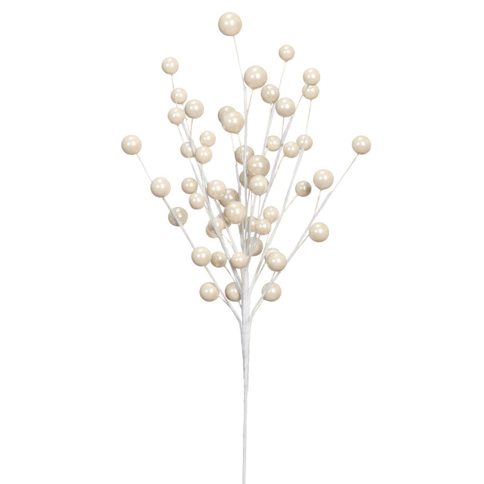 13.5" Artificial Berry Stem Pick -White/Pearl (Pack of 12) - XBK612-WH/P