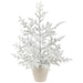 18" Flocked Artificial Mini Berry Plant w/Papier Mache Pot -White (Pack of 4) - XBP726-WH