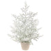 23" Flocked Artificial Mini Berry Plant w/Papier Mache Pot -White (Pack of 2) - XBP727-WH
