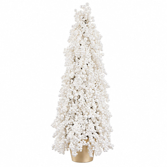 3' Pearlized Berry Artificial Cone-Shaped Topiary w/Pot -Pearl - XBR007-PEA