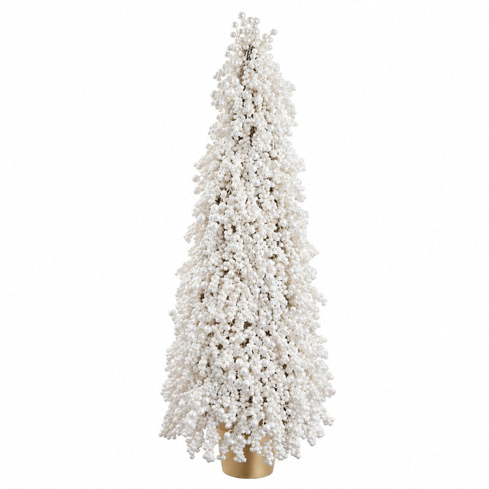 4' Pearlized Berry Artificial Cone-Shaped Topiary w/Pot -Pearl - XBR008-PEA