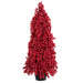 35" Berry Artificial Cone-Shaped Topiary w/Pot -Red - XBR011-RE