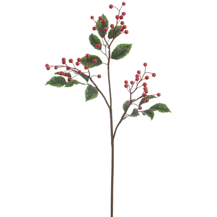 27" Berry Artificial Stem -Red (Pack of 12) - XBS022-RE