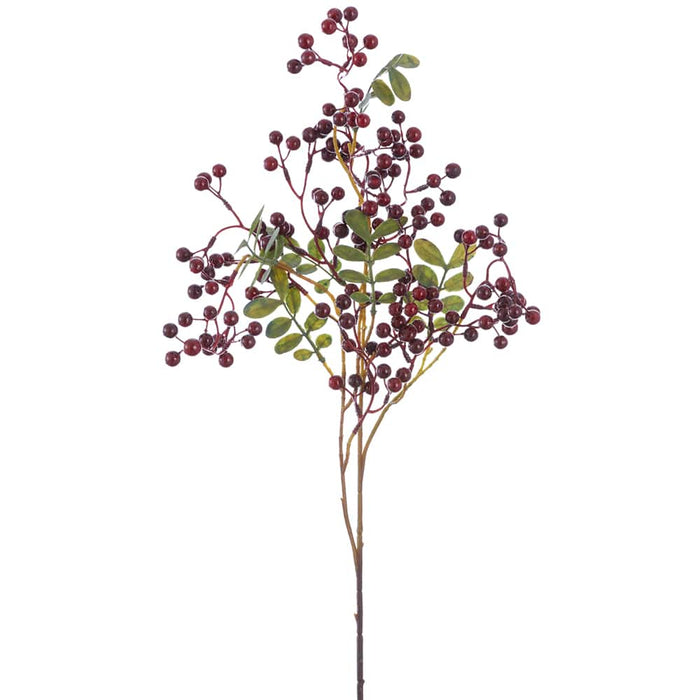34" Hanging Berry Artificial Stem -Burgundy (Pack of 6) - XBS026-BU