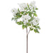 25" Flocked Berry Artificial Stem -White (Pack of 6) - XBS054-WH