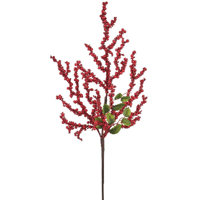 19" Mini Berry Artificial Stem -Red (Pack of 36) - XBS066-RE