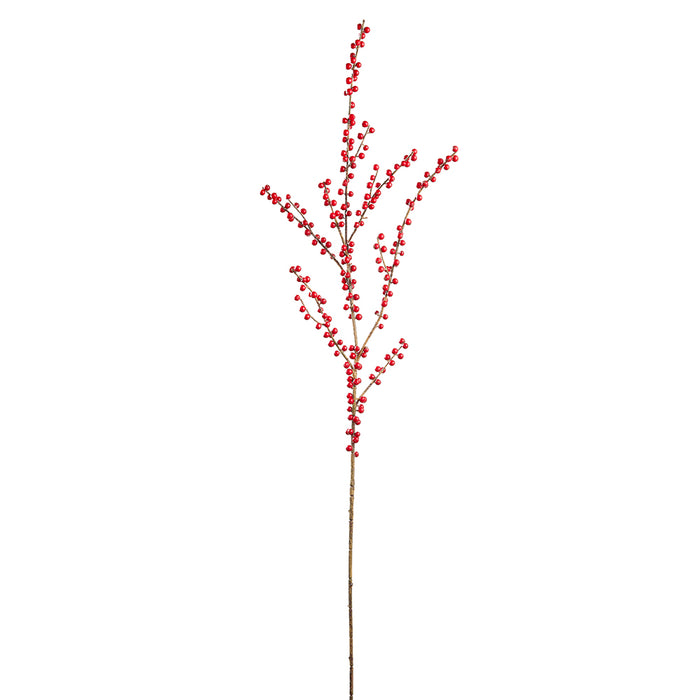 49" Artificial Ilex Berry Stem -Red (pack of 12) - XBS070-RE