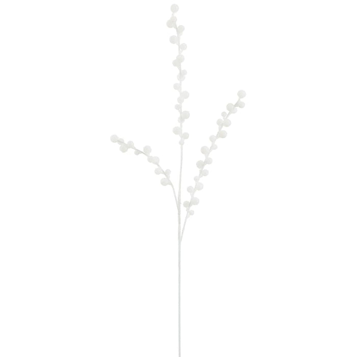 23" Iced Berry Artificial Stem -White (Pack of 12) - XBS074-WH