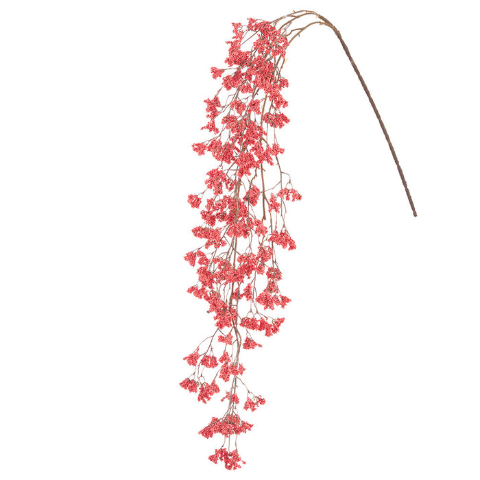 55.5" Hanging Artificial Mini Berry Stem -Pink (Pack of 6) - XBS089-PK