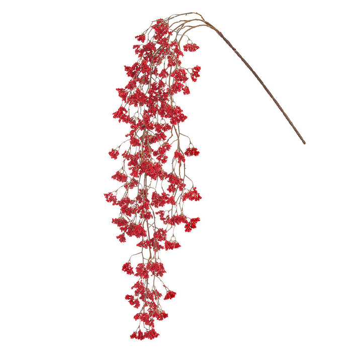 55.5" Hanging Artificial Mini Berry Stem -Red (Pack of 6) - XBS089-RE
